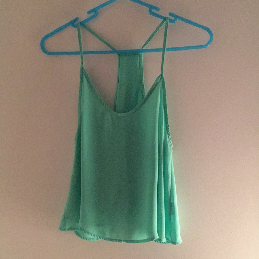 Teal lush tank crop top